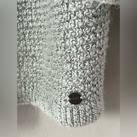 Women’s Volcom Open Front Cardigan Long Sleeve Light Gray - Picture 3 of 10